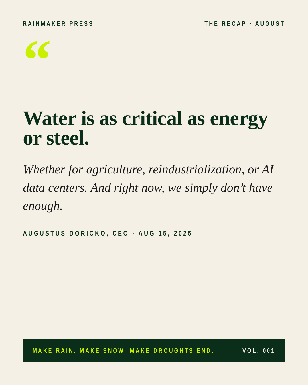 Founder’s word quote card. Sourcery, August 15, 2025.