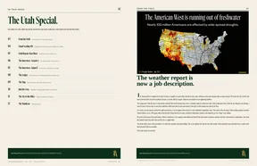 Contents and the editor’s letter · The Utah Special, and why the weather report is now a job description.
